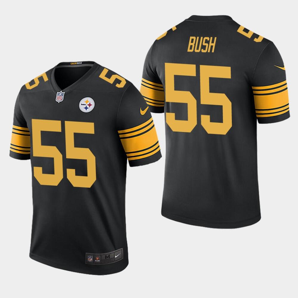 Men's Pittsburgh Steelers #55 Devin Bush Black Color Rush Limited Stitched NFL Jersey